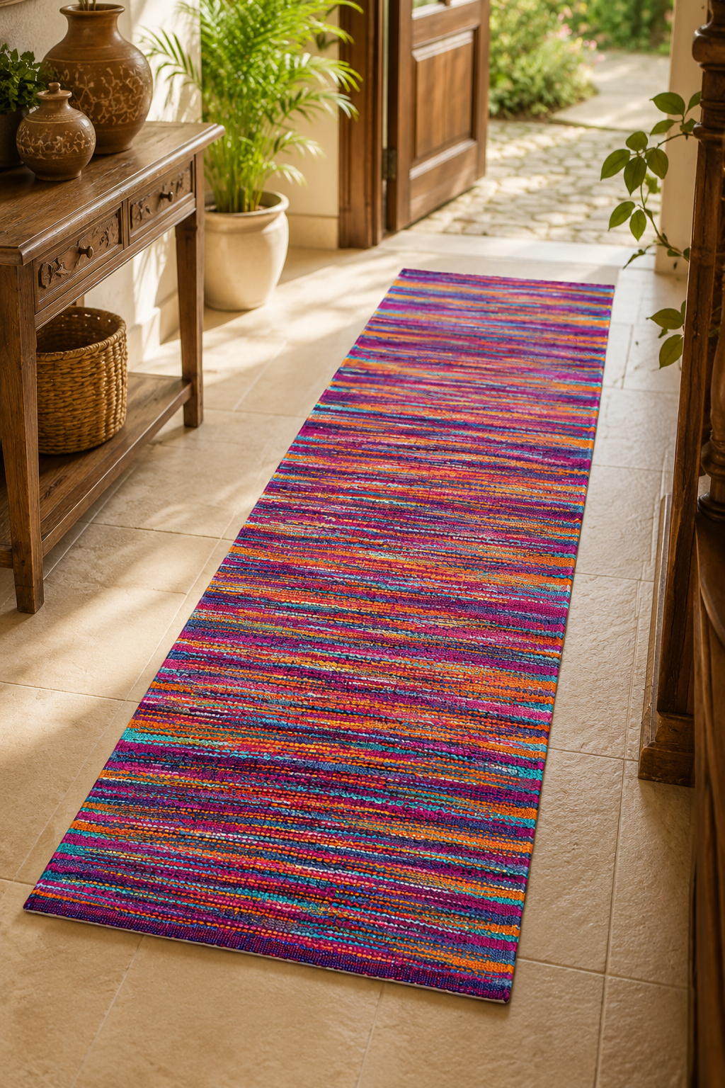 Vibrance Collection Chenile Stripe rug 60x120 cm.