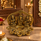 Divine Lakshmi Ganesha Saraswati Multi Diya – Antique Gold