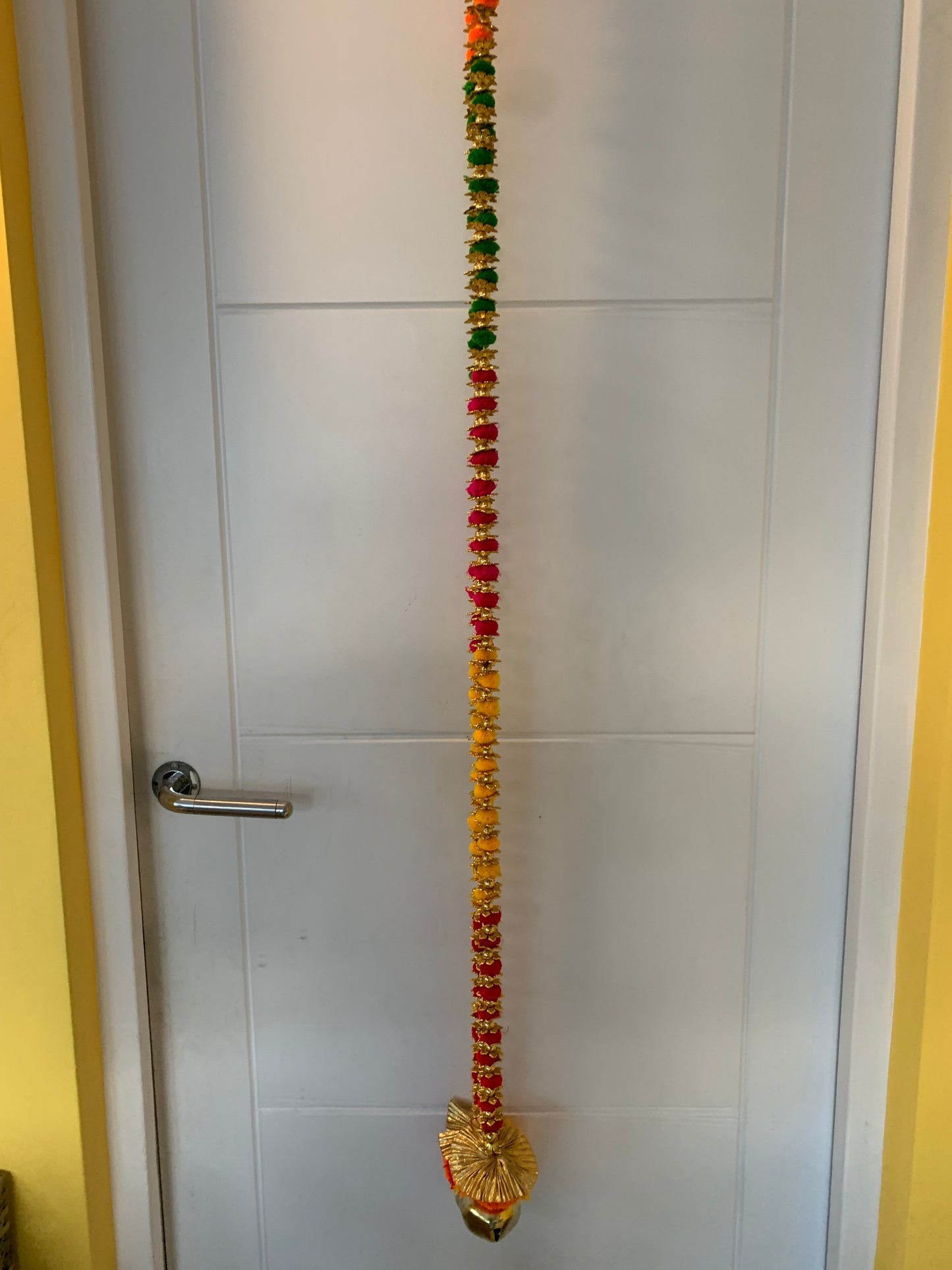 Handmade colourful Hanging Decoration for Weddings and Festive Occasions. Set of 2