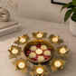 Golden Lotus Diya Urli Centerpiece with 8 Tealight Holders