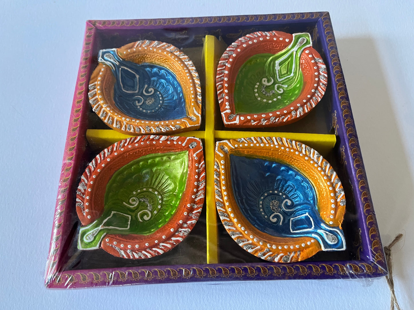 Diwali diya, clay and multicolour