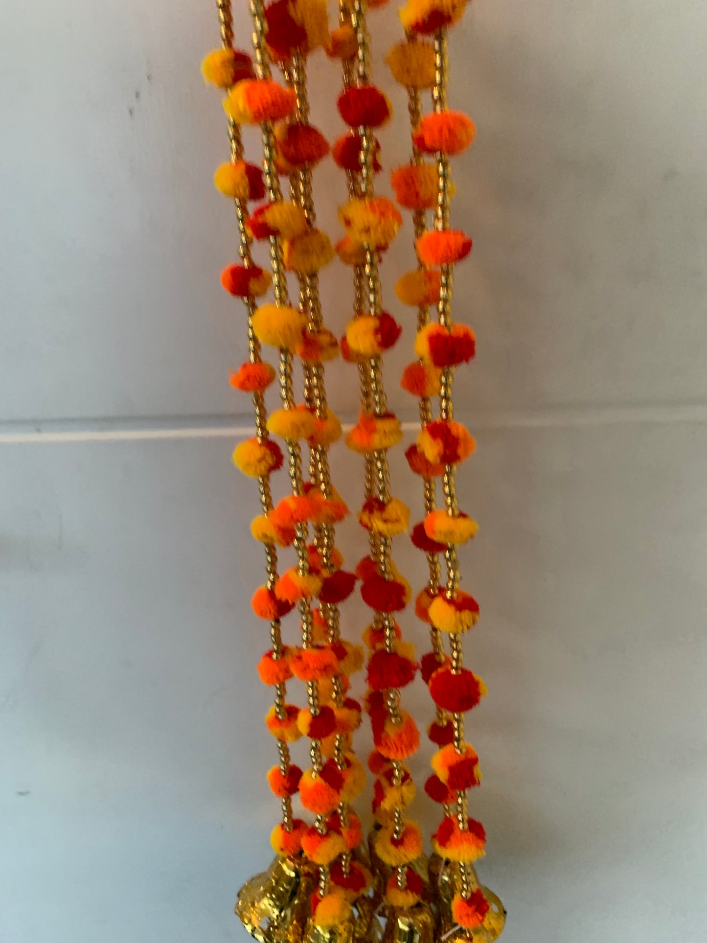 Handmade colourful Hanging Decoration for Weddings and Festive Occasions. Set of 2