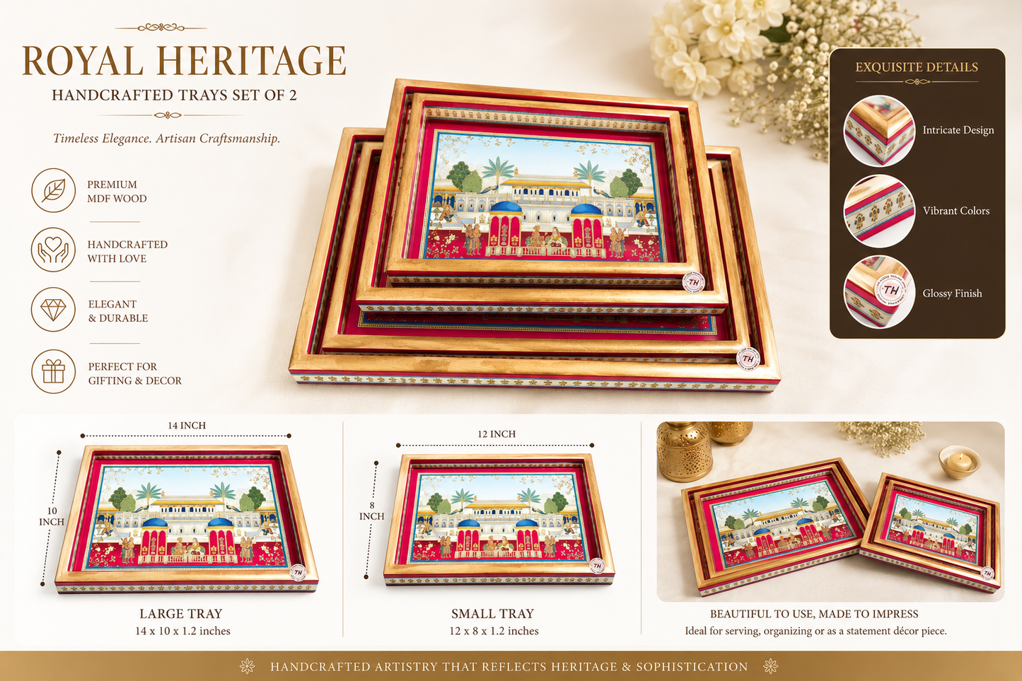 Hand painted Rajasthani Wooden Napkin Holder.