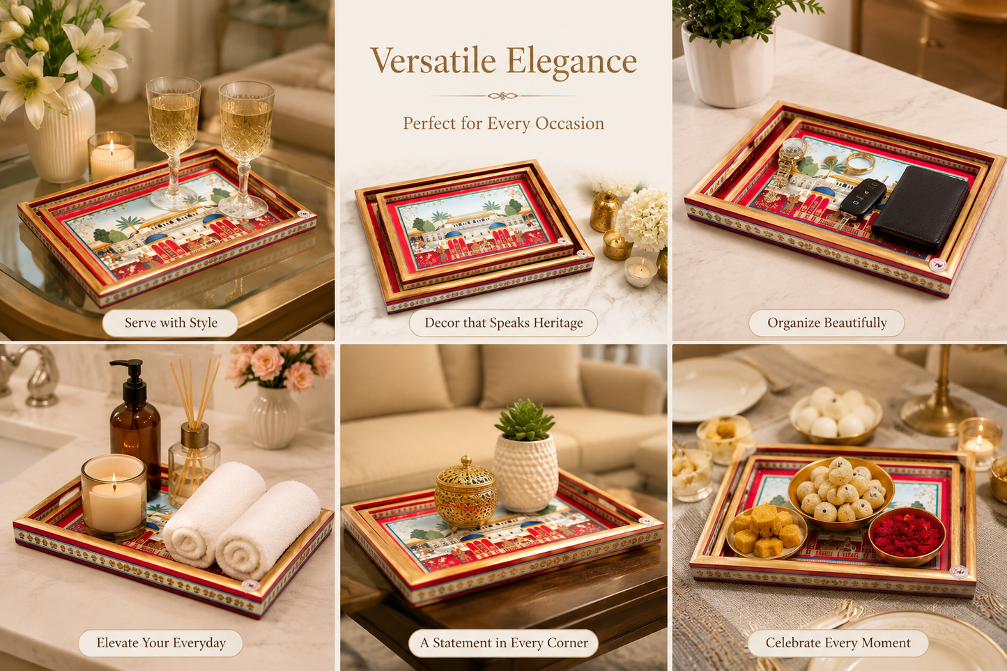 Hand painted Rajasthani Wooden Napkin Holder.