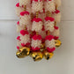 Handmade Red and white floral Hanging Decoration for Weddings and Festive Occasions.