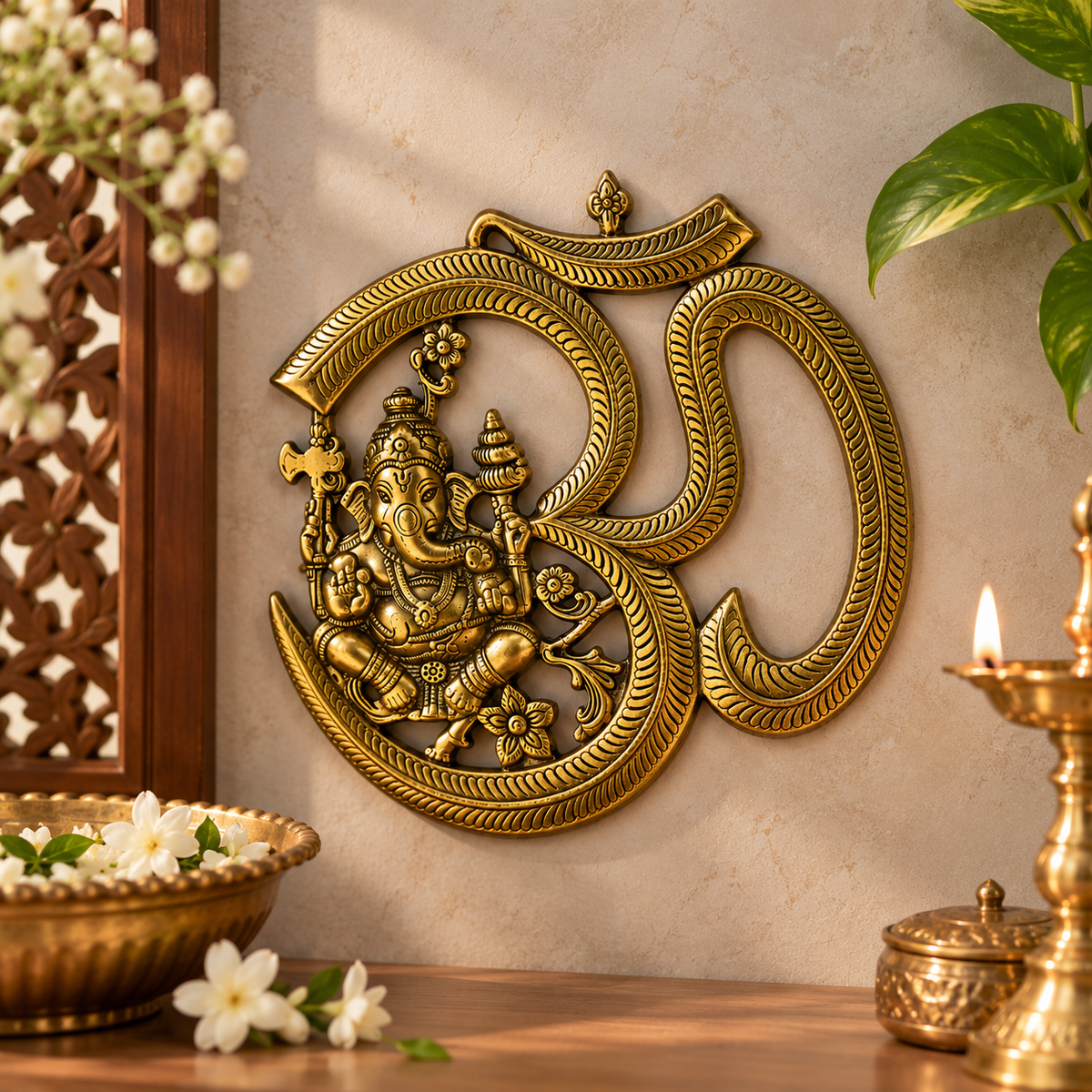 Om Ganesha Idol Door Entry Wall Hanging