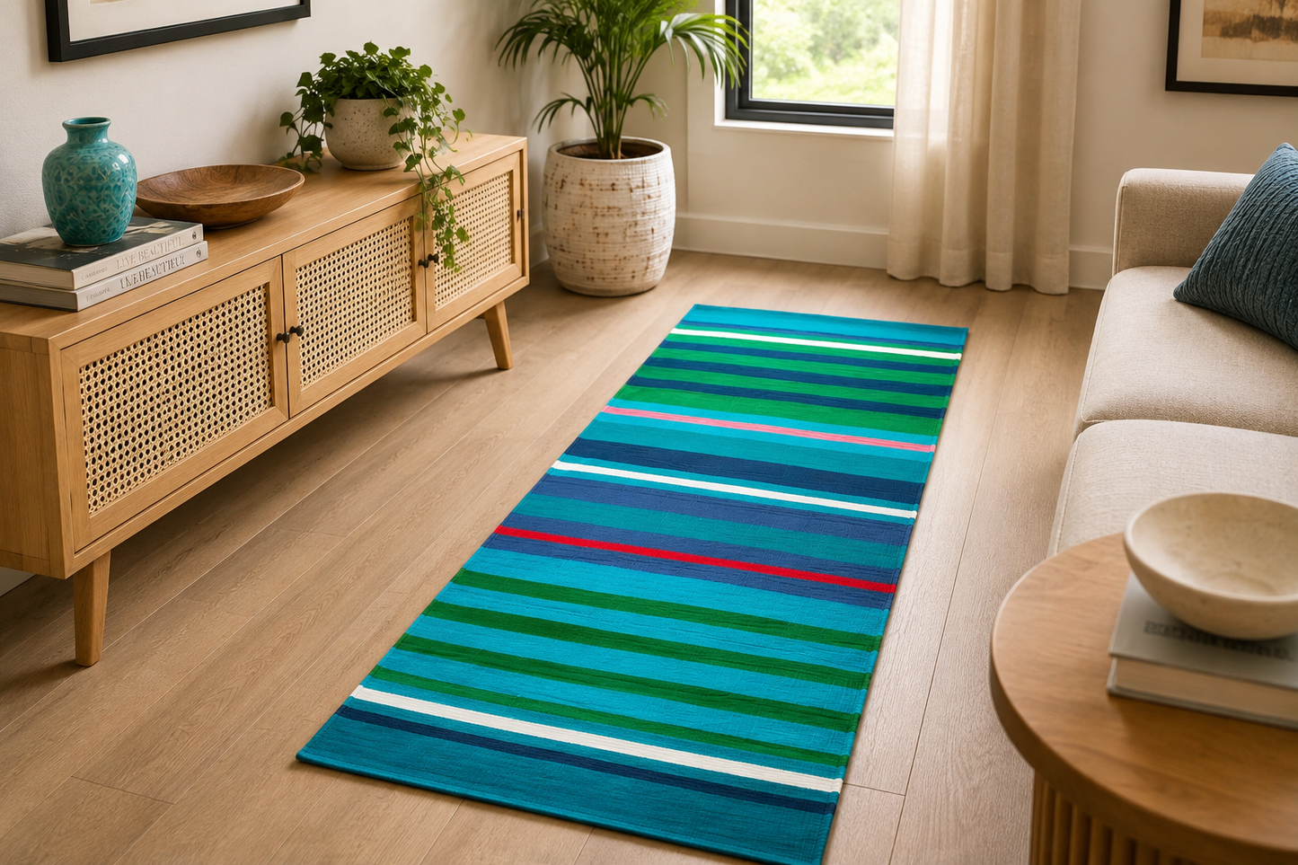 Ocean Breeze Handwoven Runner Rug