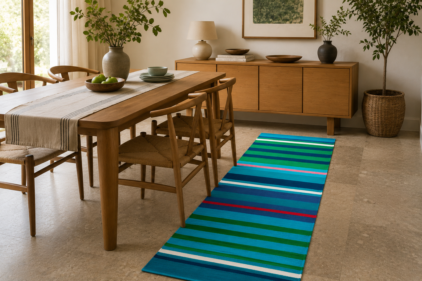 Ocean Breeze Handwoven Runner Rug