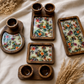 Elegant Wood & Resin 7-Piece Platter Set – Artisanal Serving Collection