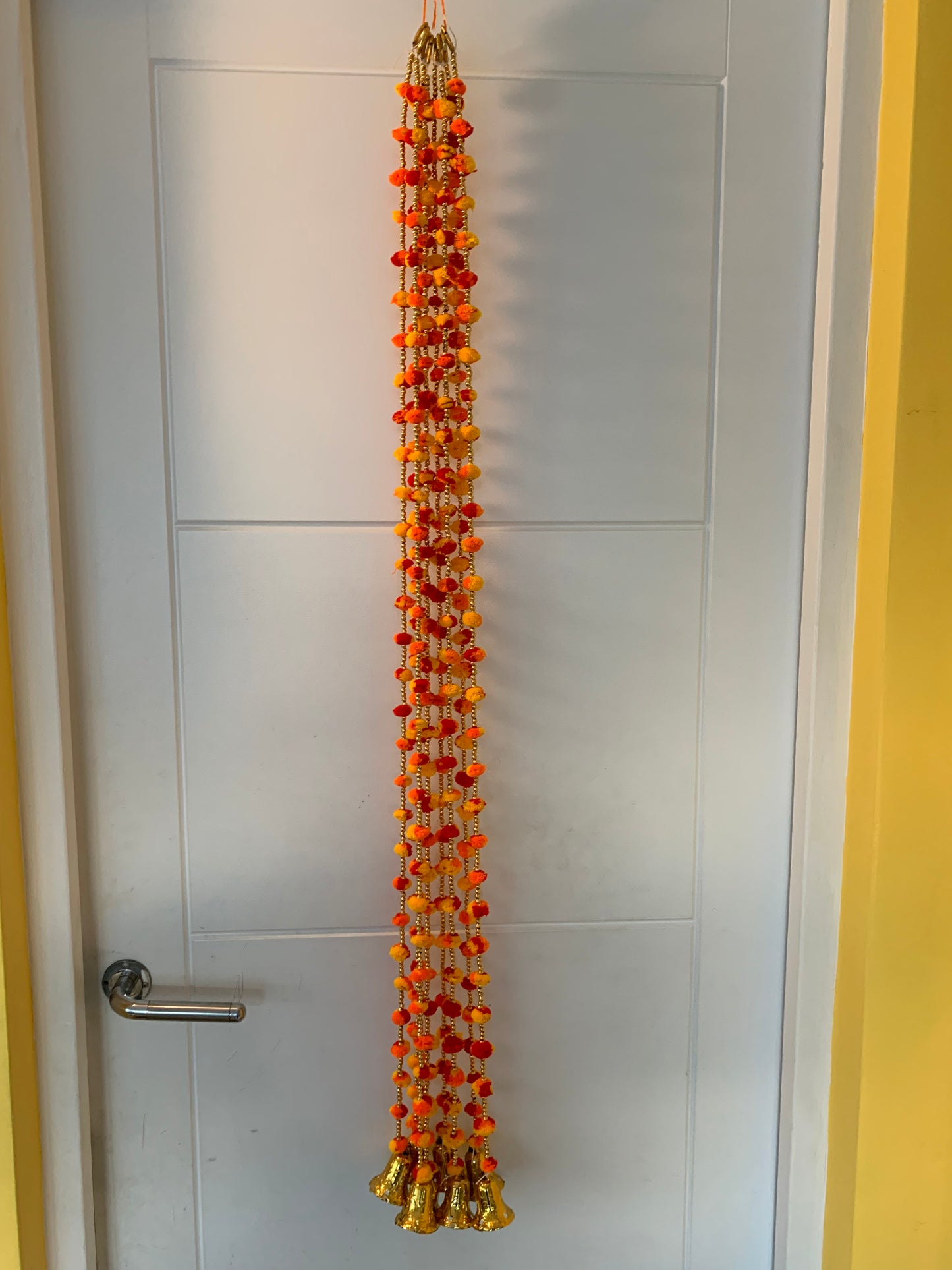 Handmade colourful Hanging Decoration for Weddings and Festive Occasions. Set of 2