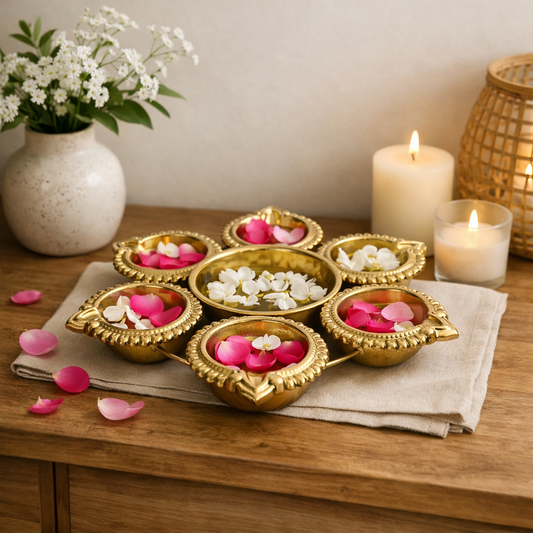 Festive Gold Urli Centerpiece.