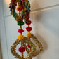 Handmade colourful Hanging Decoration for Weddings and Festive Occasions. Set of 2