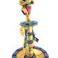 Brass dancing ganesh with gem stone work diya stand