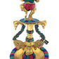 Brass dancing ganesh with gem stone work diya stand