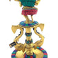 Brass dancing ganesh with gem stone work diya stand