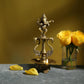 Brass dancing ganesh with gem stone work diya stand