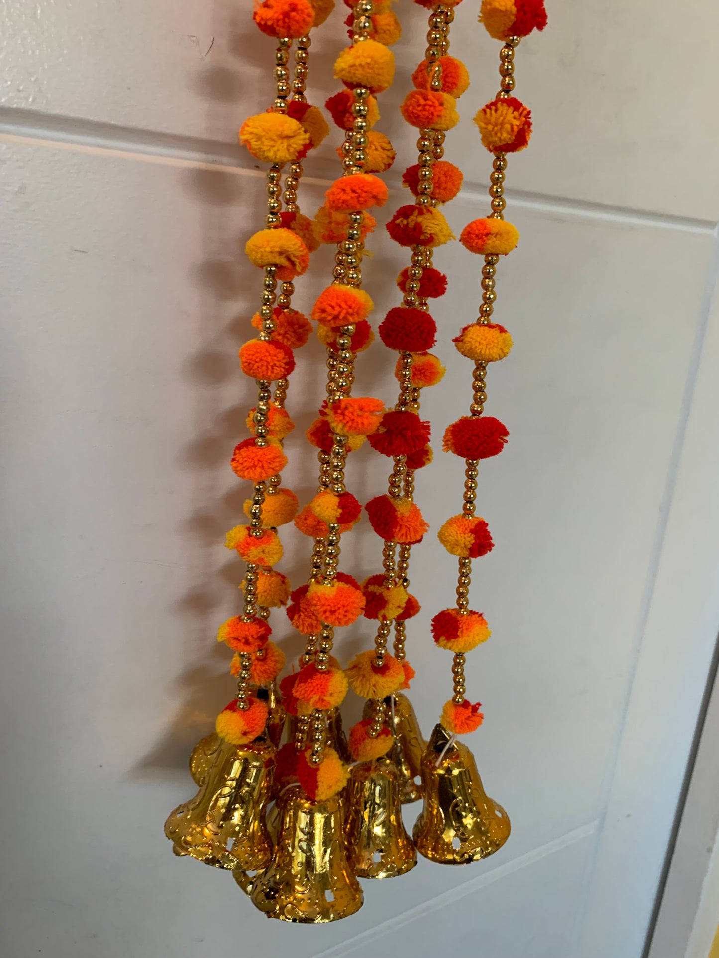 Handmade colourful Hanging Decoration for Weddings and Festive Occasions. Set of 2