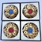 Radiant Flames - Metal laser cut diyas. Set of 2 box