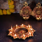 Terracota 9 Deepam thali. Diwali Diya