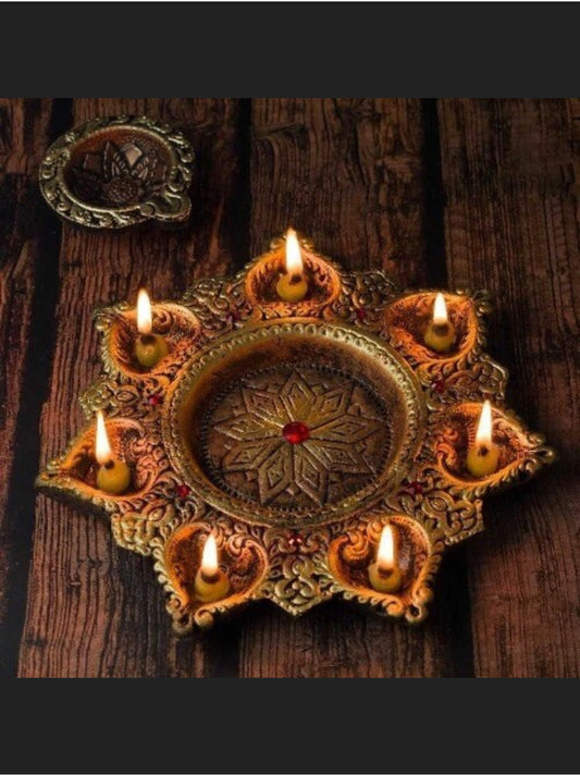 Terracotta 7 Deepam thali