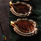 Terracotta leaf Diya. Set of 4 pcs. Diwali & wedding decoration/Indian home/religious decor