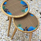 Hand crafter mangowood Printed side tables. Set of 2.