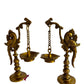 Ornate Brass Peacock Diya Stand: A Touch of Tradition