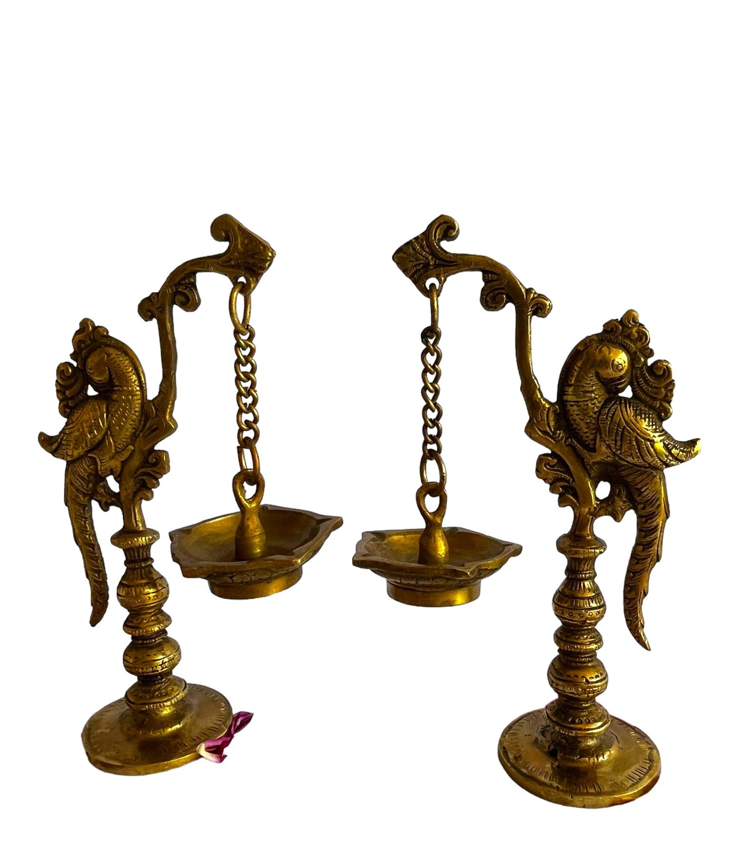 Ornate Brass Peacock Diya Stand: A Touch of Tradition