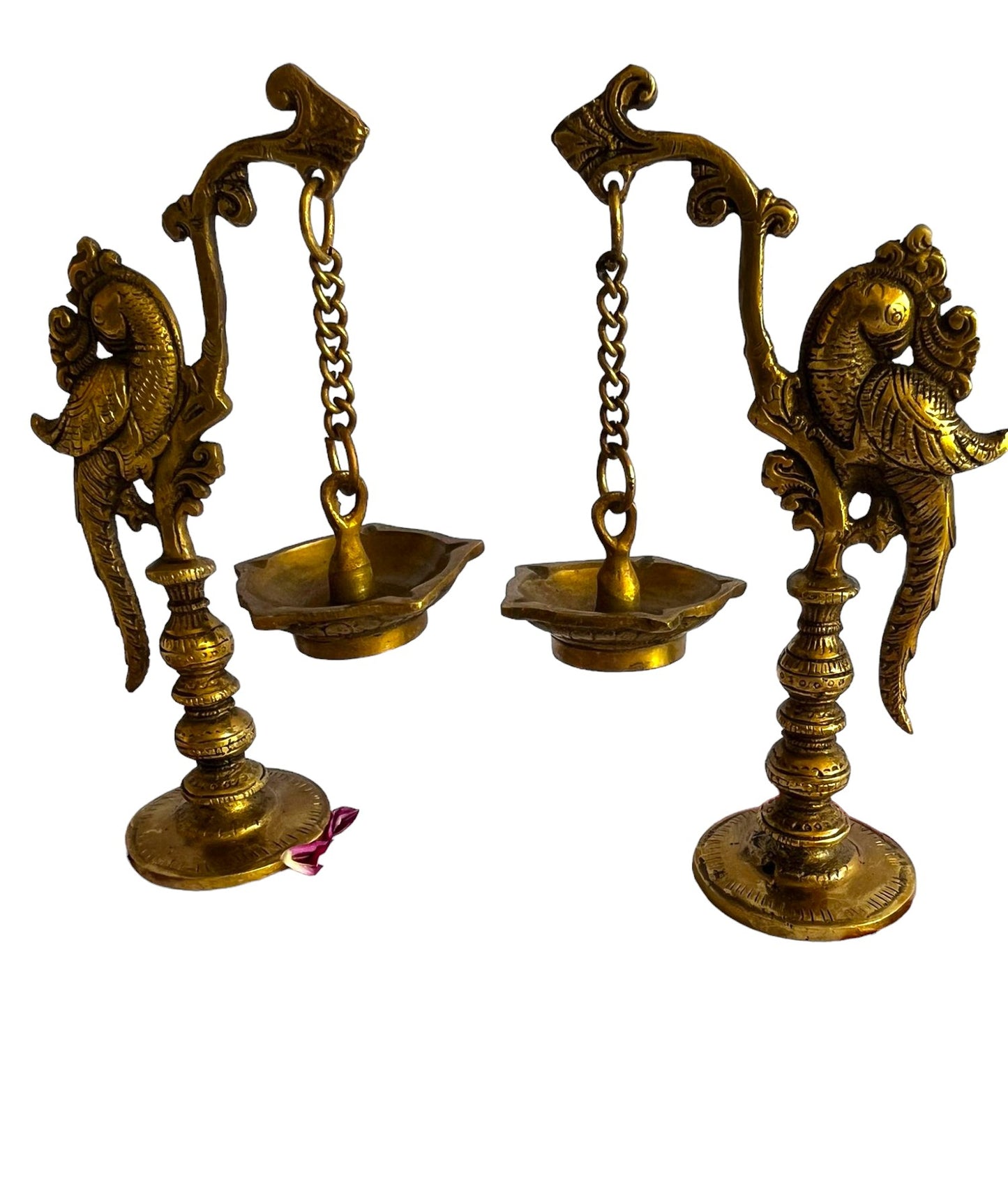 Ornate Brass Peacock Diya Stand: A Touch of Tradition