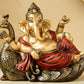 Handcrafted Ganesha resting on Peacock