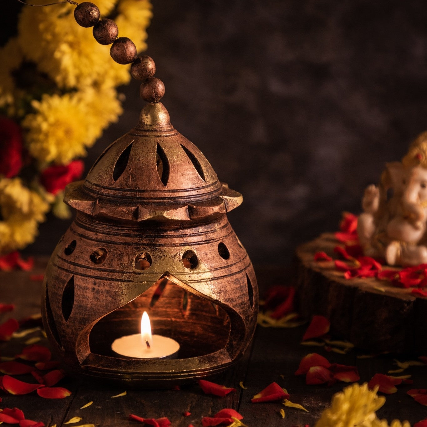 Terracotta Antique Shade Hanging Lamp