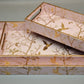 Beautiful Pink Wooden printed serving trays. Set of 3.