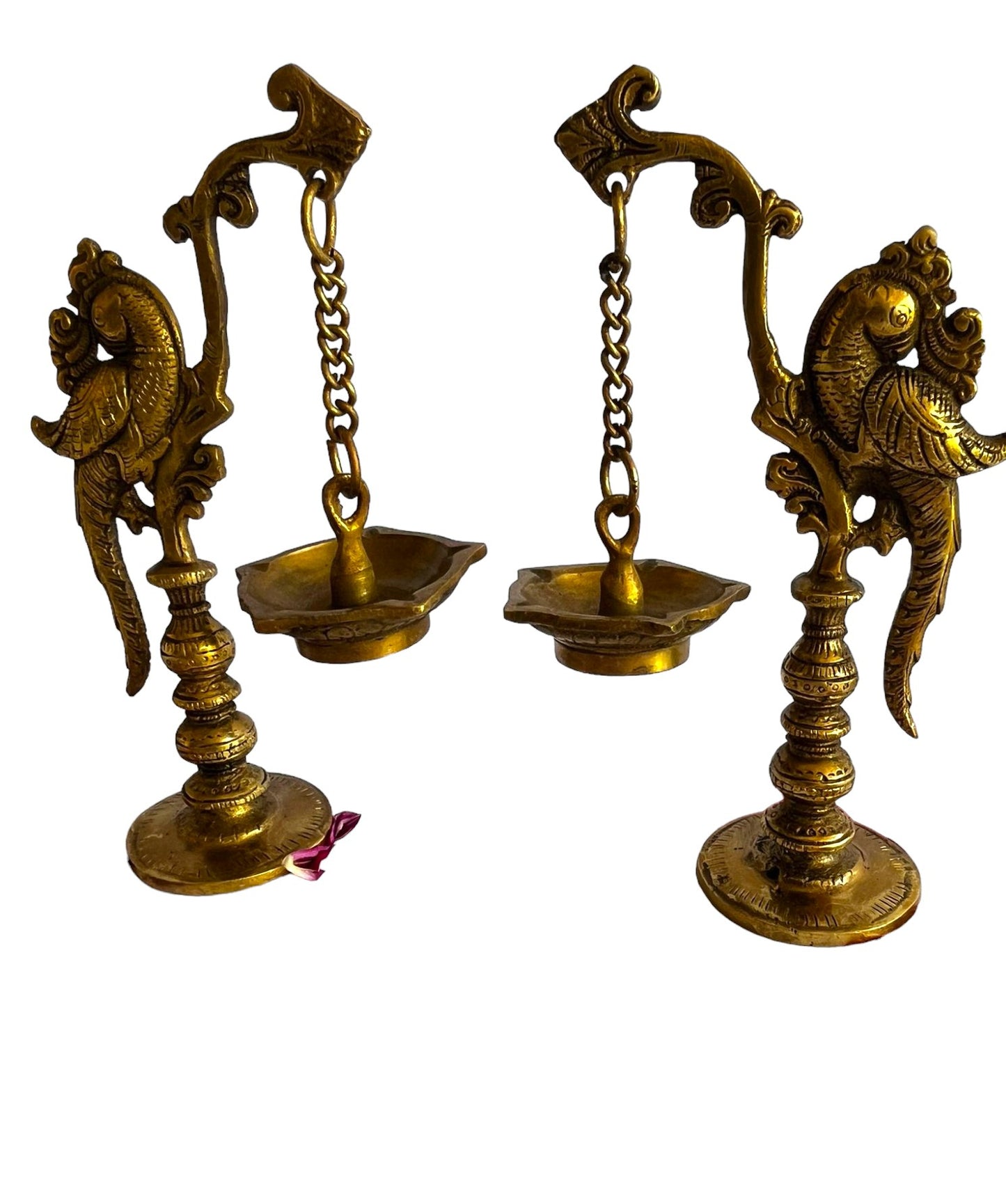 Ornate Brass Peacock Diya Stand: A Touch of Tradition