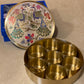 Peacock nakashi brass masala box. Condiment box.