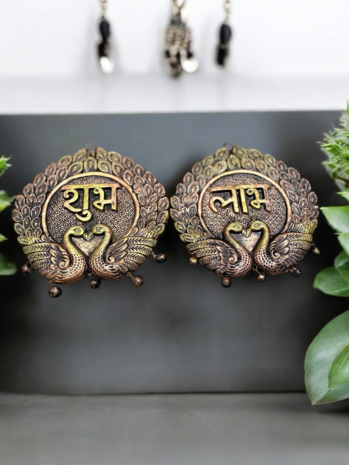 Terracota Shubh Labh wall hanging. Diwali/ wedding decoration