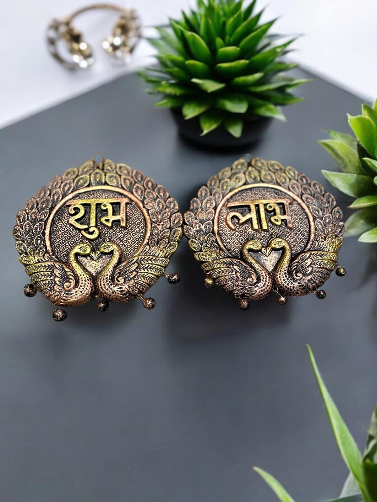 Terracota Shubh Labh wall hanging. Diwali/ wedding decoration