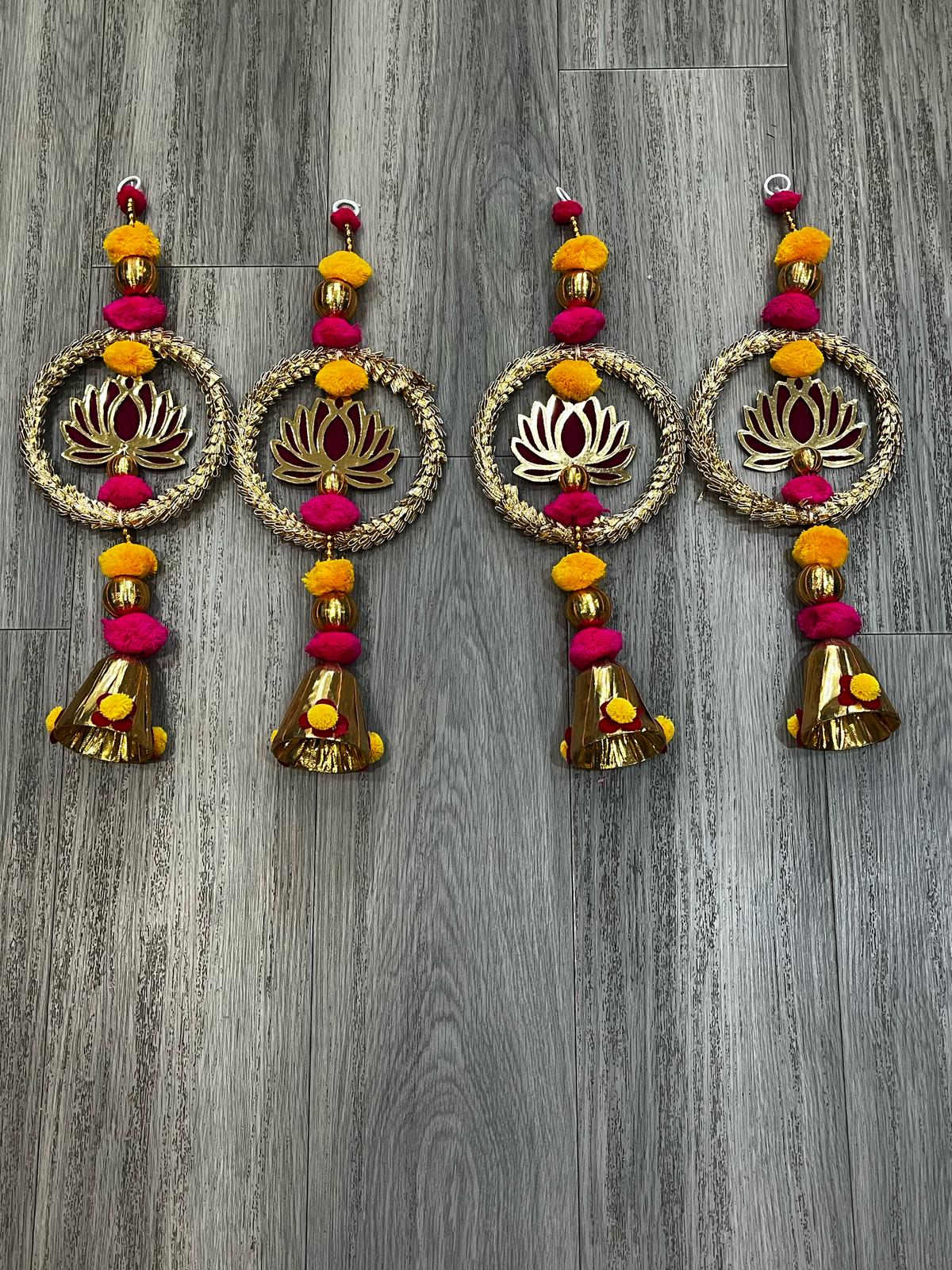 Lotus Floral Hanging Decoration for Weddings and Festive Occasions. Set of 2