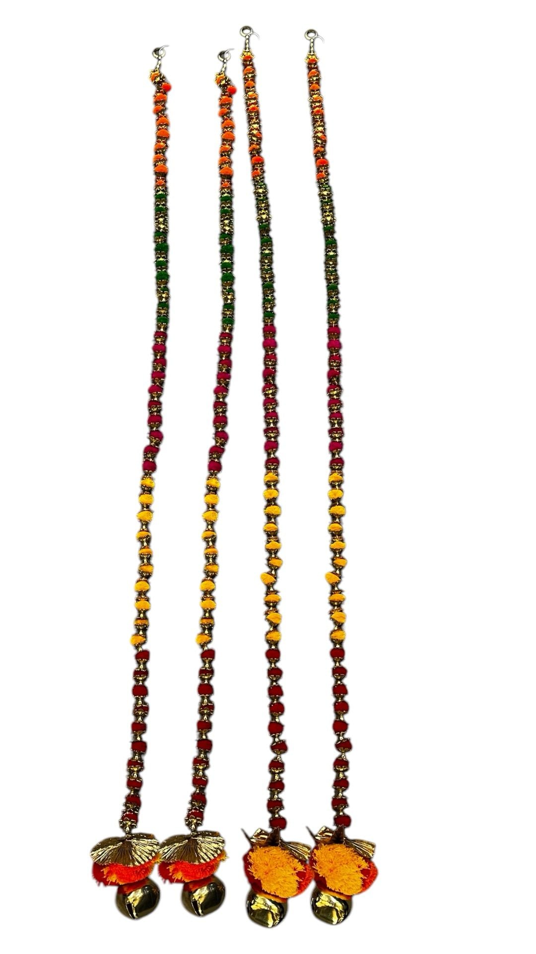 Handmade colourful Hanging Decoration for Weddings and Festive Occasions. Set of 2
