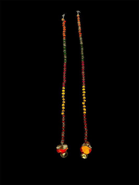 Handmade colourful Hanging Decoration for Weddings and Festive Occasions. Set of 2