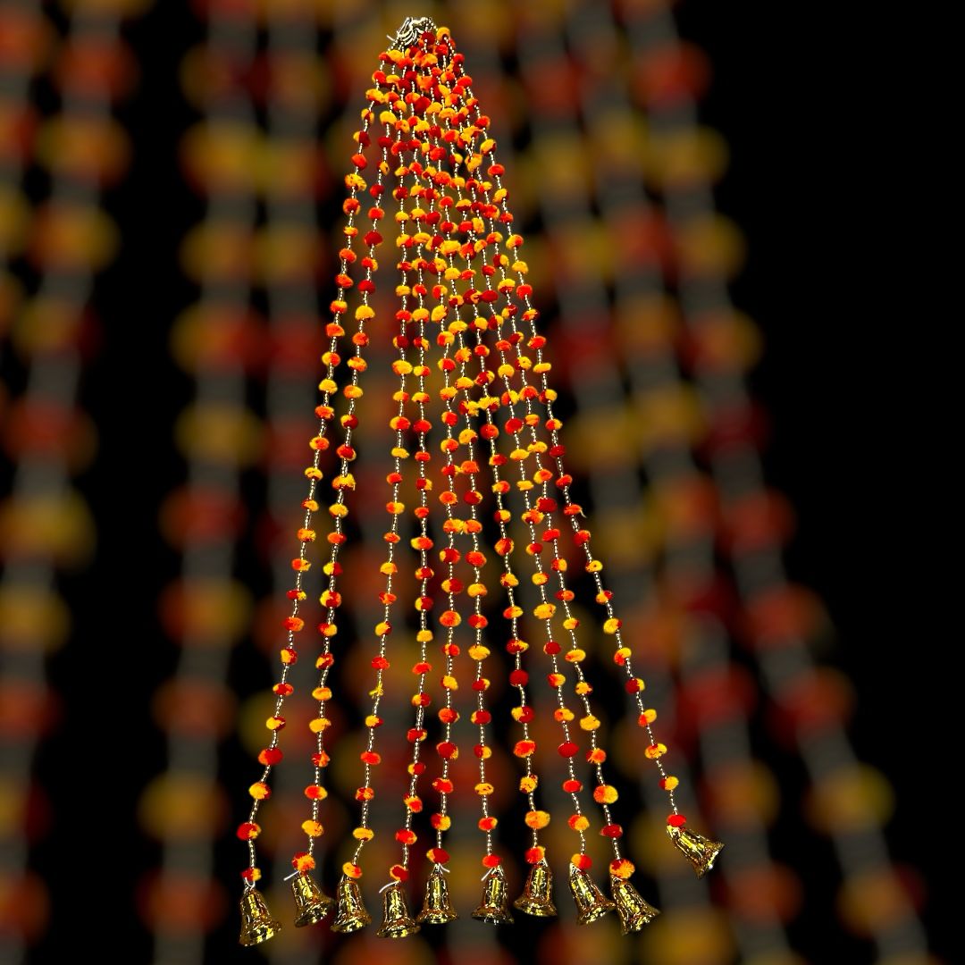 Handmade colourful Hanging Decoration for Weddings and Festive Occasions. Set of 10