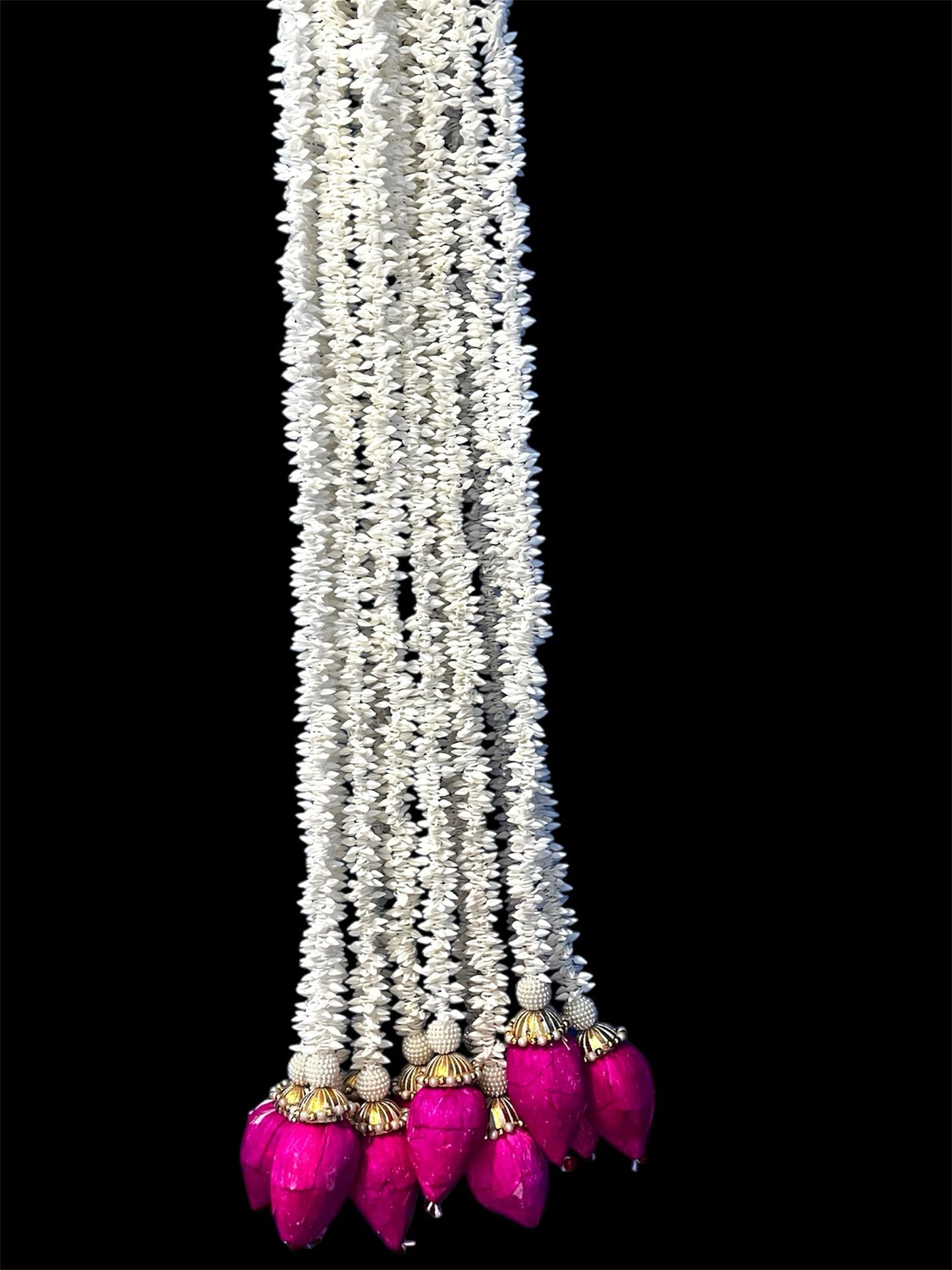 Handmade Jasmine Lotus floral Hanging Decoration for Weddings and Festive Occasions.