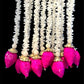 Handmade Jasmine Lotus floral Hanging Decoration for Weddings and Festive Occasions.