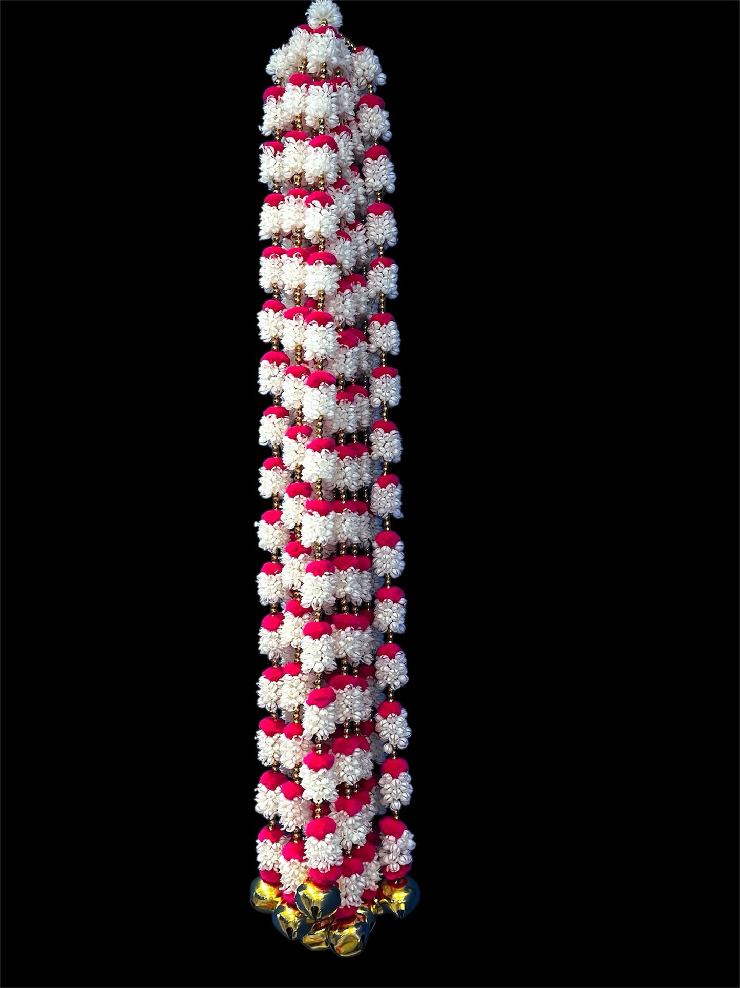 Handmade Red and white floral Hanging Decoration for Weddings and Festive Occasions.