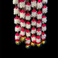 Handmade Red and white floral Hanging Decoration for Weddings and Festive Occasions.