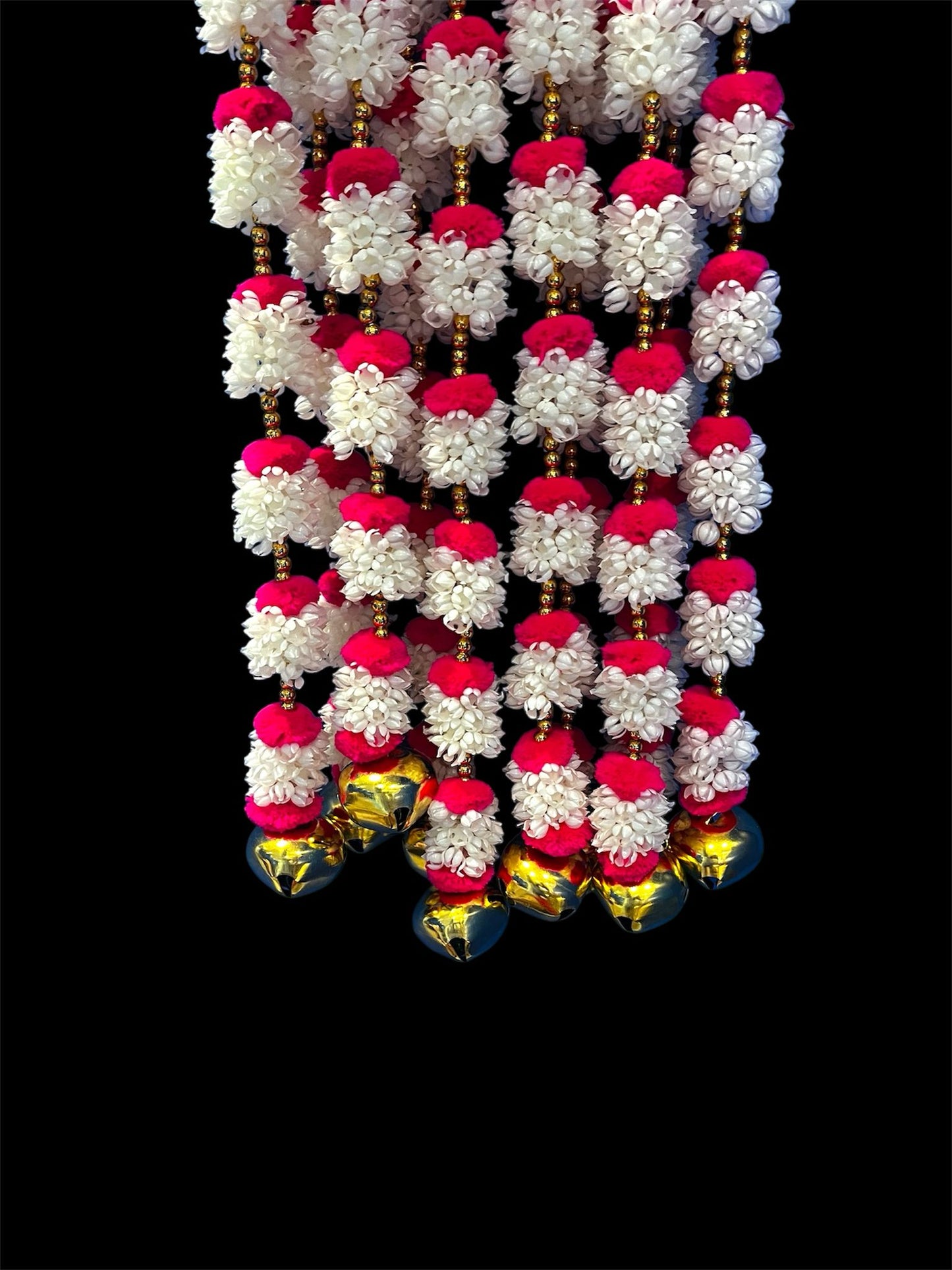 Handmade Red and white floral Hanging Decoration for Weddings and Festive Occasions.