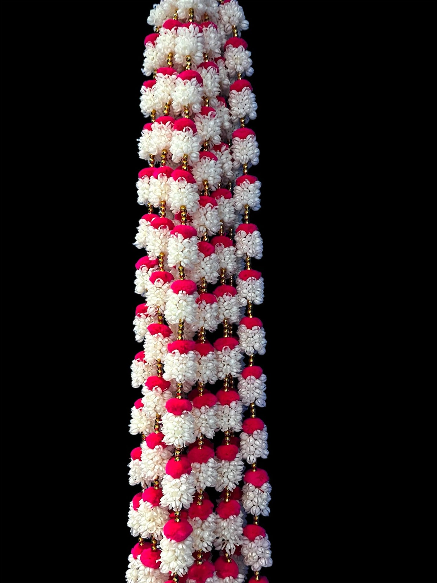 Handmade Red and white floral Hanging Decoration for Weddings and Festive Occasions.