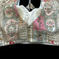 Indian Designer white beads Saree Lehenga Blouse Sleeveless sabyasachi style (Copy)