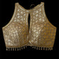 Indian Designer Beige beads Saree Lehenga Blouse Sleeveless sabyasachi style.