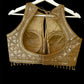 Indian Designer Beige beads Saree Lehenga Blouse Sleeveless sabyasachi style.
