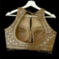 Indian Designer Beige beads Saree Lehenga Blouse Sleeveless sabyasachi style.